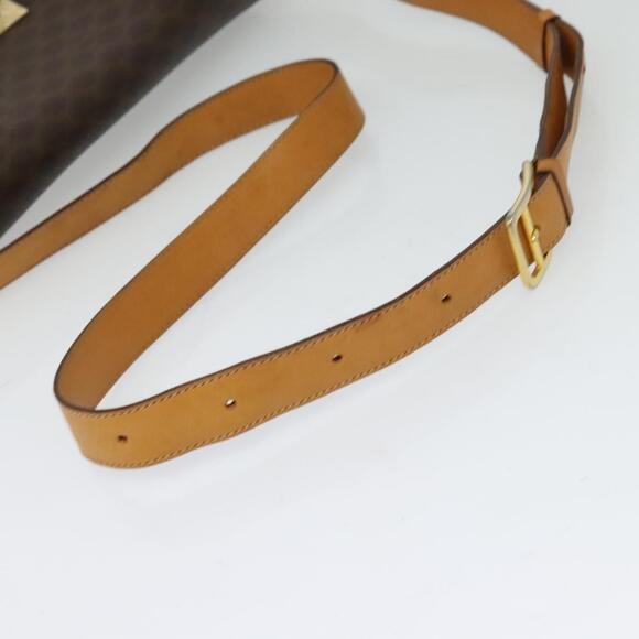 CELINE Macadam Canvas Shoulder Bag Pvc Leather Brown Gold - Picture 7 of 13